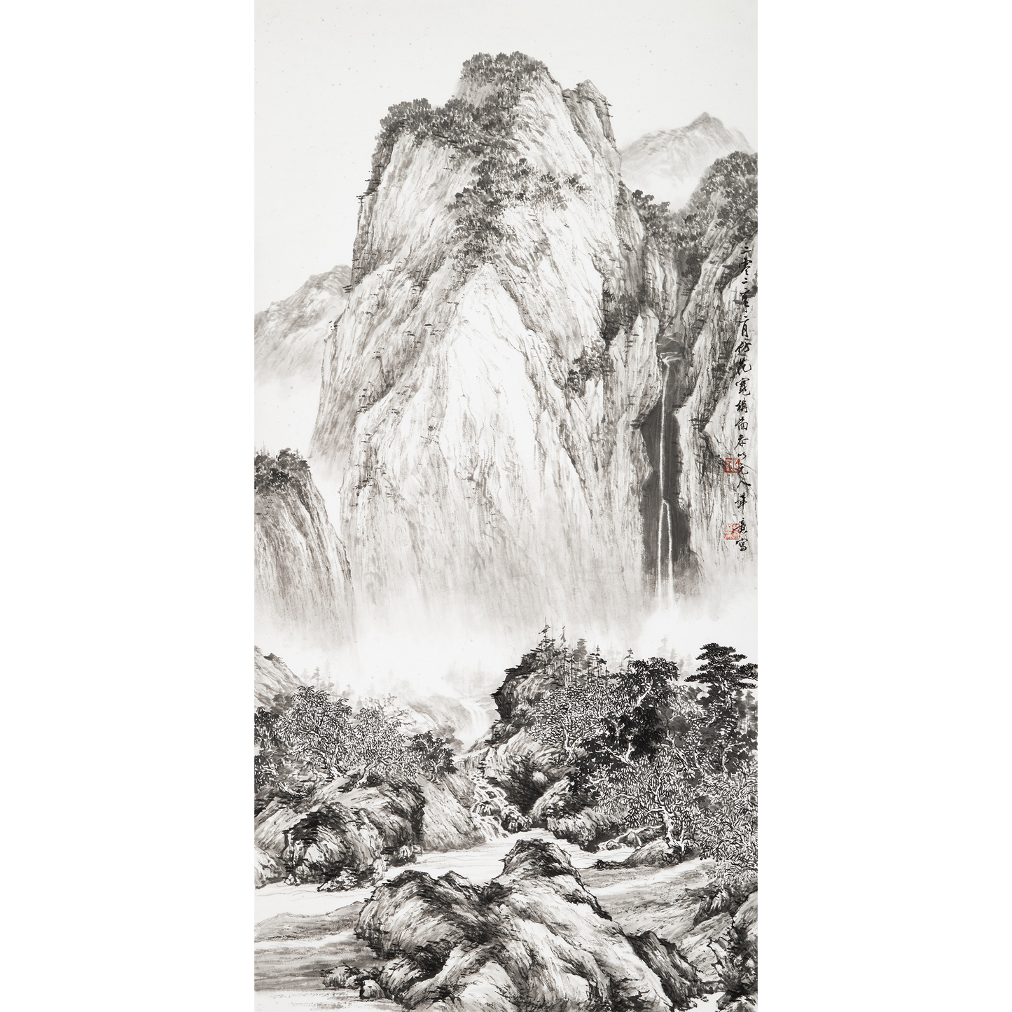 "In the manner of Fan Kuan (950–1032) with Yuan Dynasty Brushwork" - Ink on Rice Paper Original