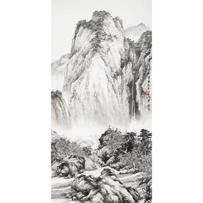 "In the manner of Fan Kuan (950–1032) with Yuan Dynasty Brushwork" - Ink on Rice Paper Original