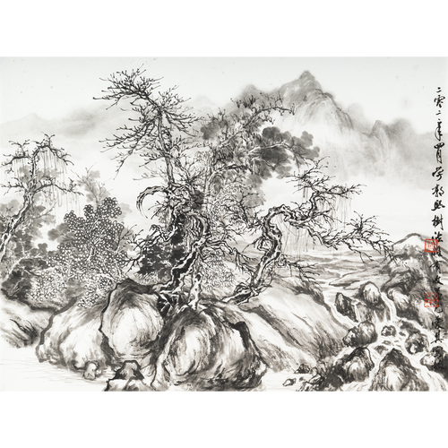 "Study After Guo Xi: Branches" - Limited Edition Giclée Print on Bamboo Paper