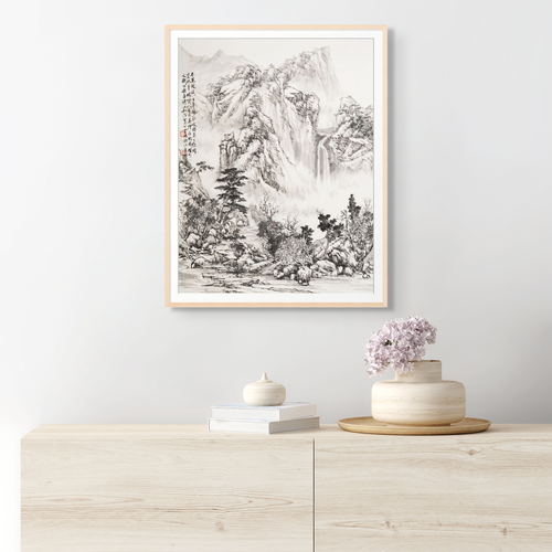 "Waterfall Among a Thousand Peaks" - Limited Edition Giclée Print on Bamboo Paper