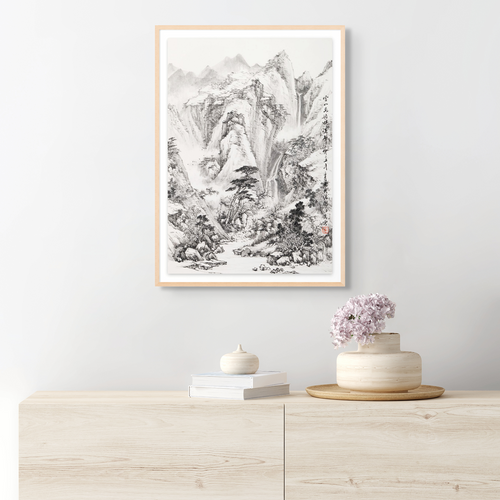 Void Mountains — Birds Singing with the Brook” - Limited Edition Giclée Print on Bamboo Paper
